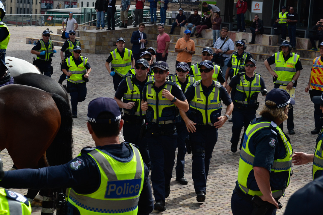 Melbourne Protest Racist Police Facist Counter Protest 2015