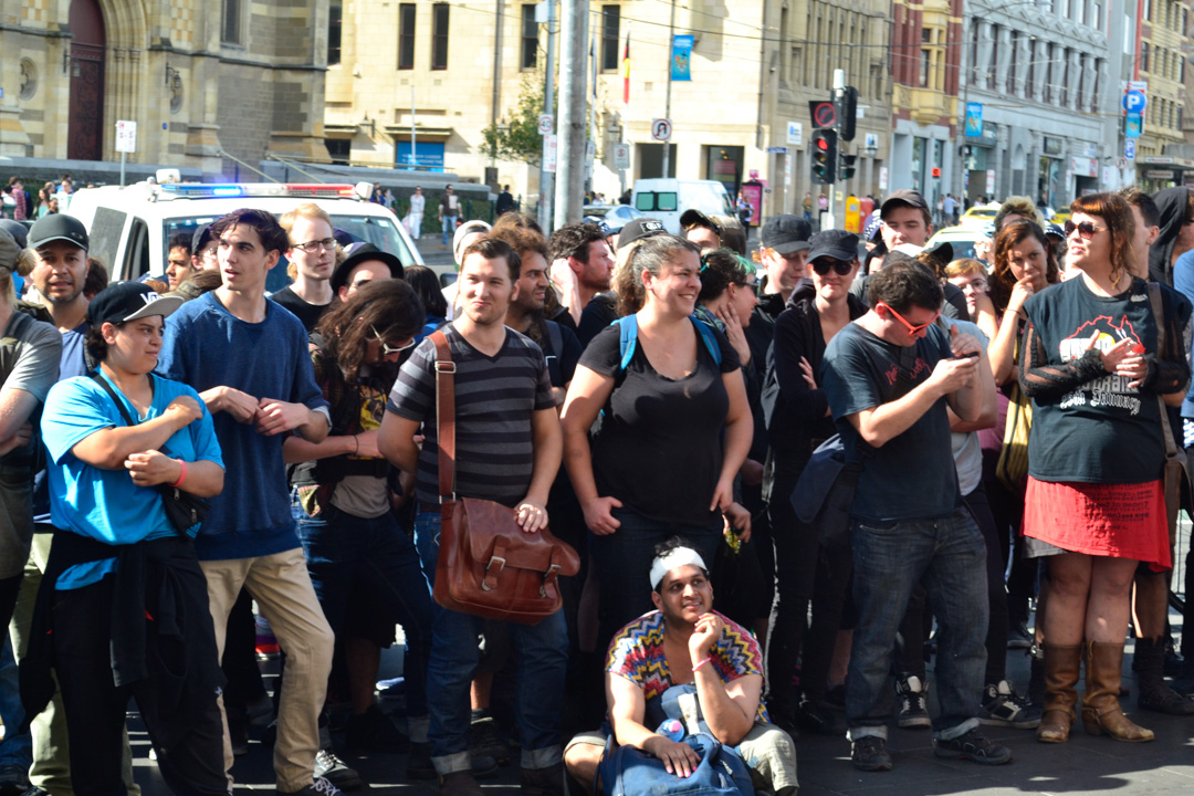 Melbourne Political Protest Racist Police Facist Counter Protest 2015