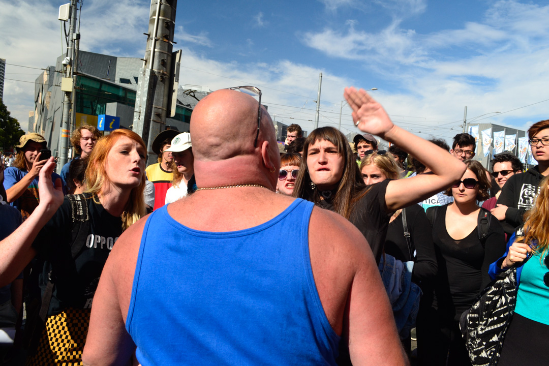 Melbourne Political Protest Racist Police Facist Counter Protest 2015