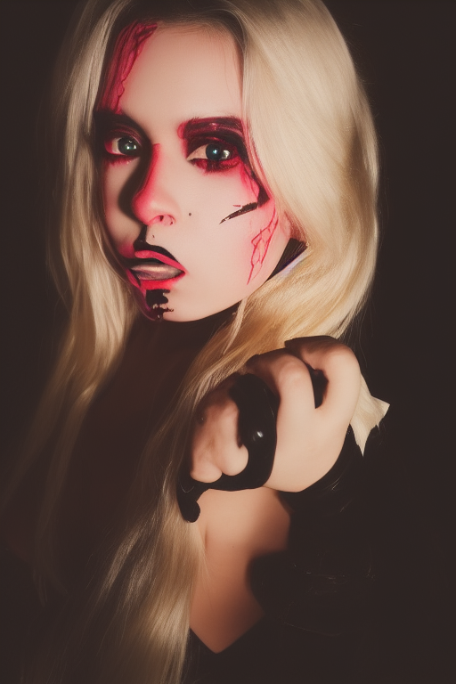 horror girl AI image creation